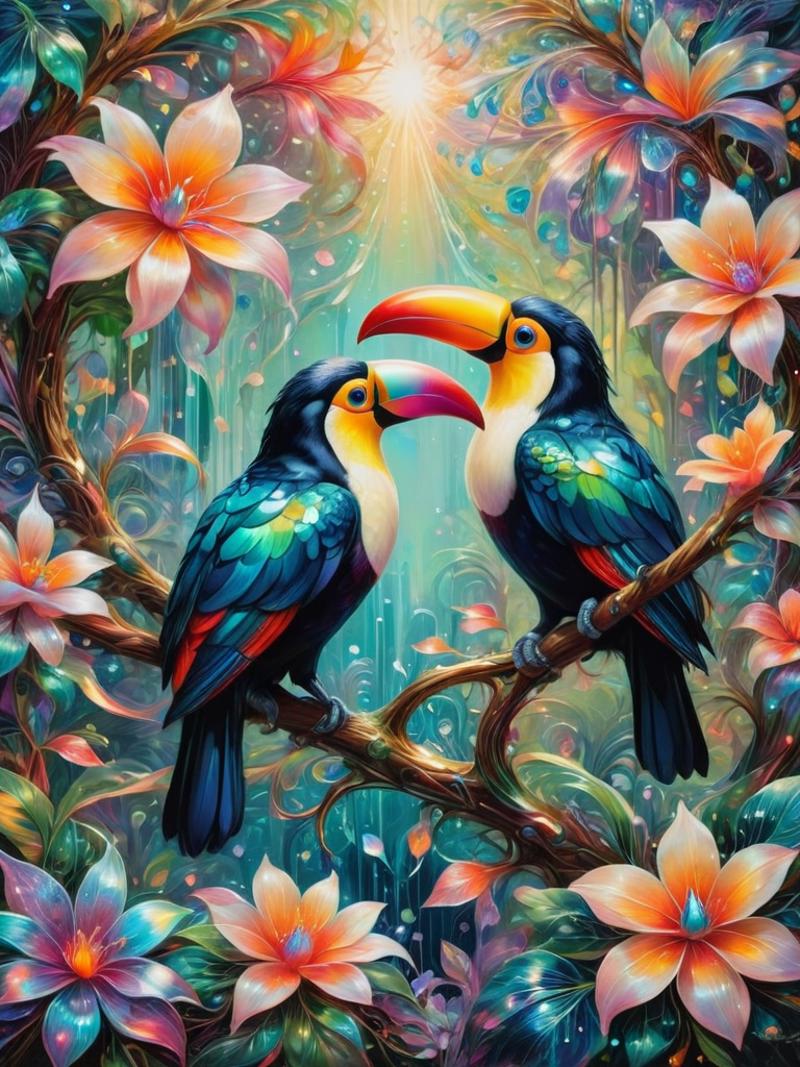 00397-3896989055-charmed, toucan, Within a shimmering sanctuary, a garden of dreams materializes, its iridescent blooms and shimmering petals a v.png